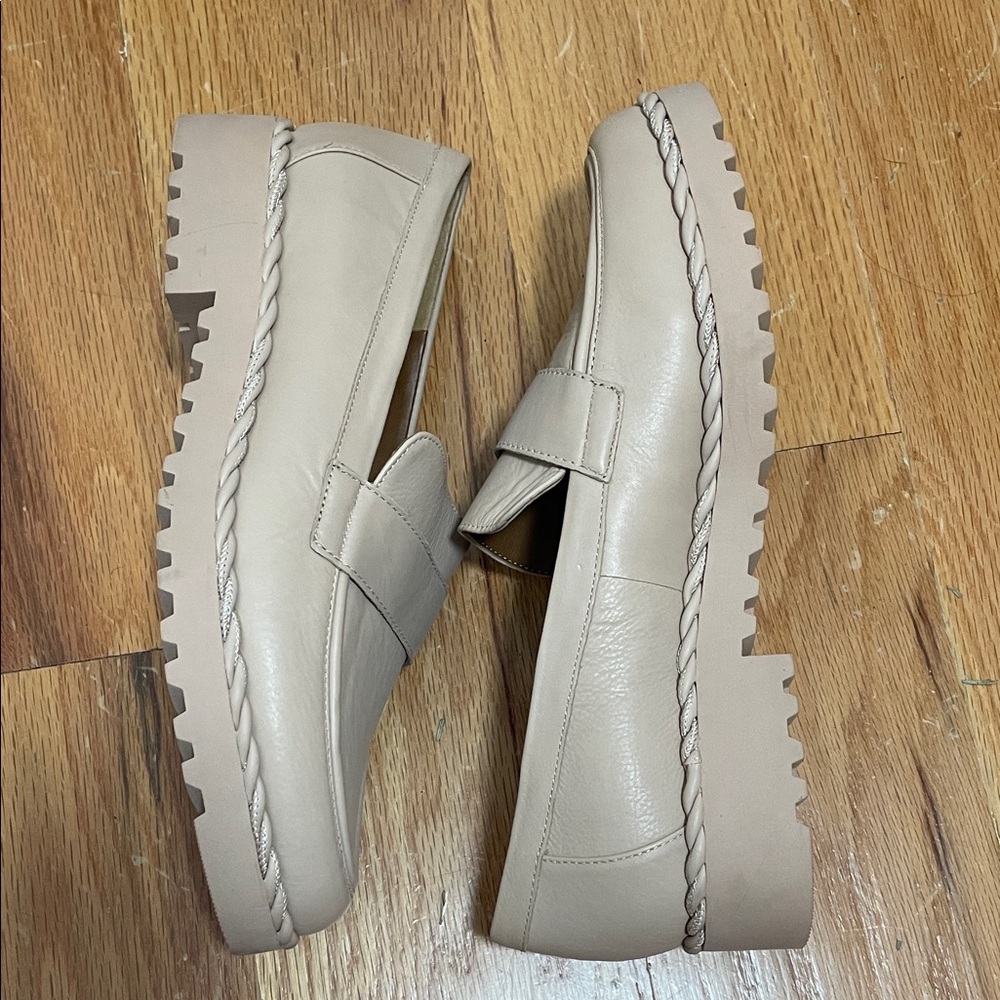 Franco Sarto Tan Leather Loafers